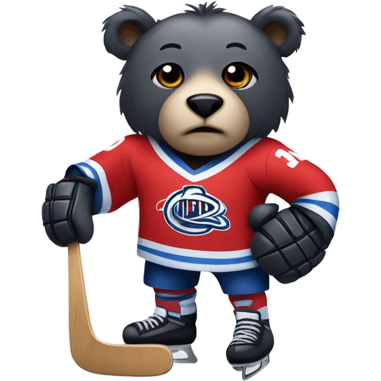 BEAR WEARING HOCKEY JERSEY  emoji