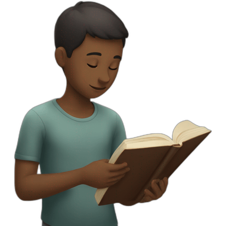 boy reading a book fast emoji