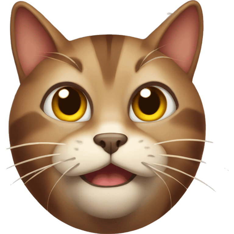 brown reed cat with stupid face  emoji