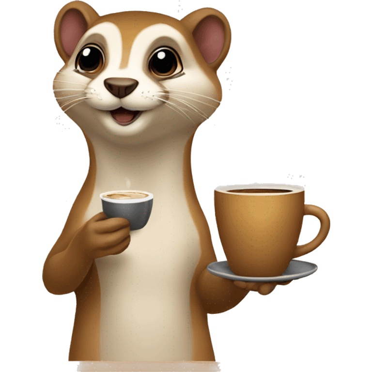 weasel drinking coffee emoji