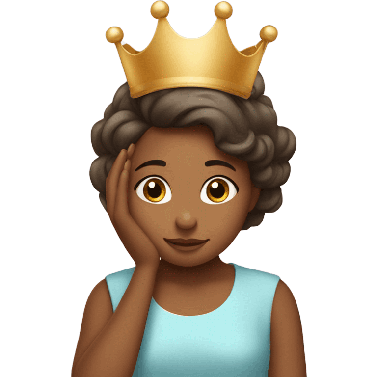 daughter puts crown on mother emoji