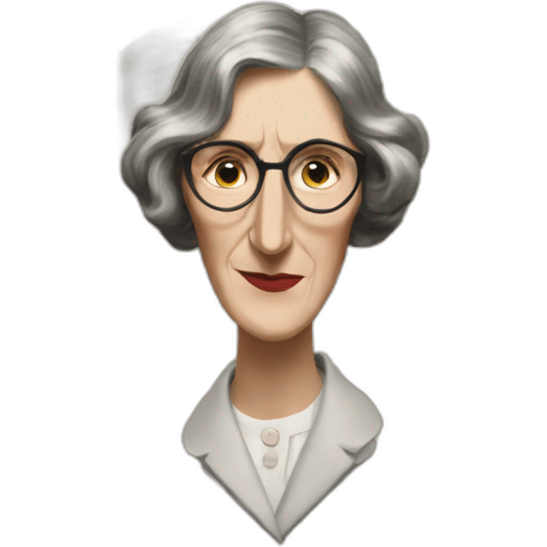 virginia woolf behind a book emoji