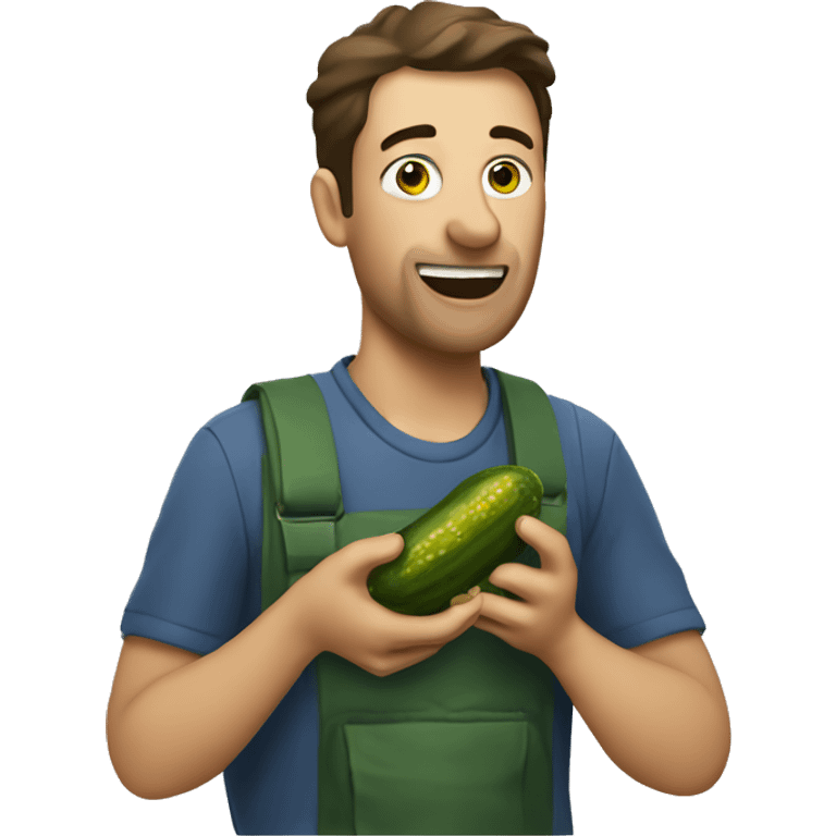 man eating pickle emoji