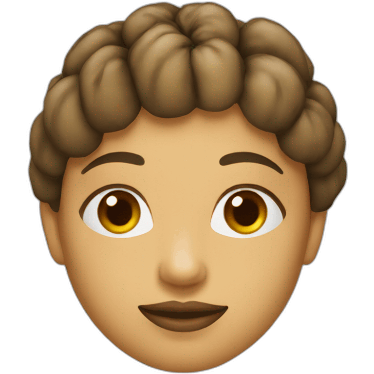 Une femme avec une tête de patate emoji