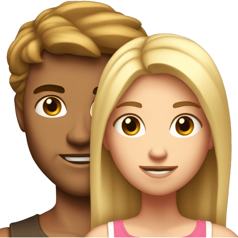 A couple. The guy is very muscular with brown hair and the girl has long blonde hair  emoji