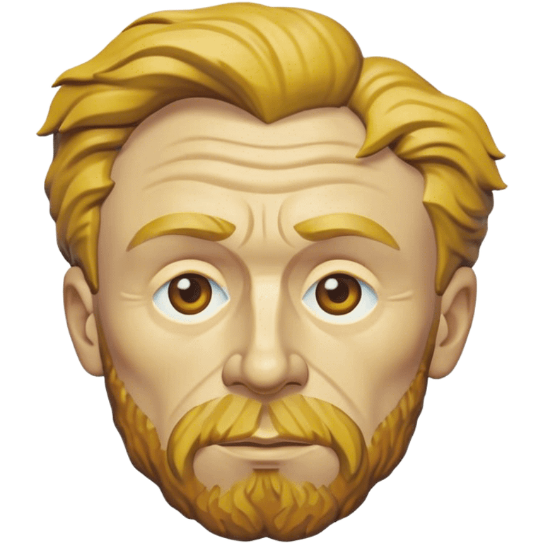 Cinematic Realistic Vincent van Gogh Portrait Emoji, depicted as the iconic artist with expressive brushstrokes and soulful eyes, rendered with rich textured detail and dynamic emotive lighting that captures his creative genius. emoji