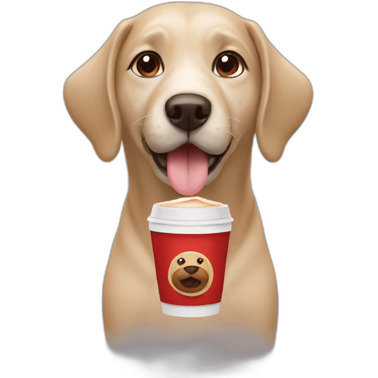 Dog is drink coffee emoji