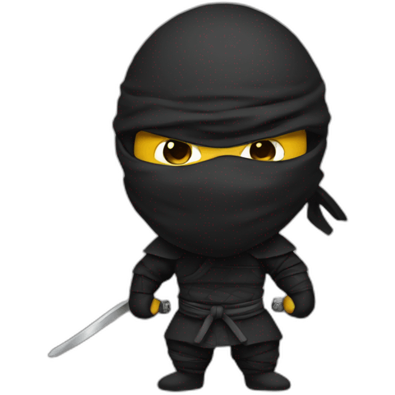 Ninja black with big head emoji