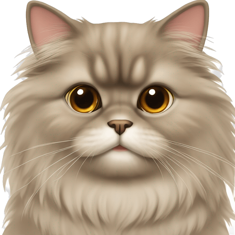 Brown fluffy chinchilla Persian cat with brown eyes. Make it look feminine  emoji