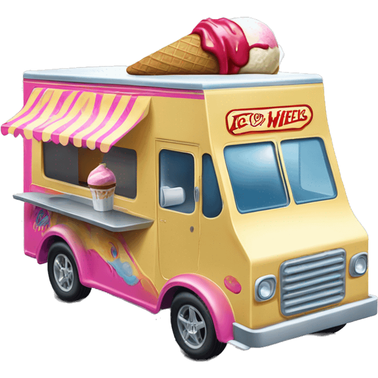 Hot wheels style 1917 ice cream food truck emoji