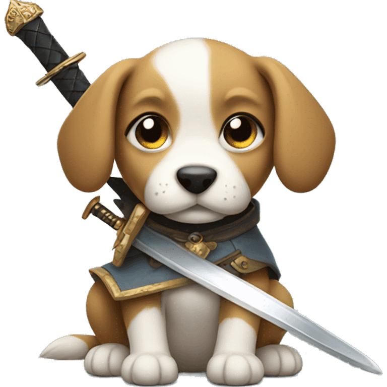 Puppy with a sword emoji