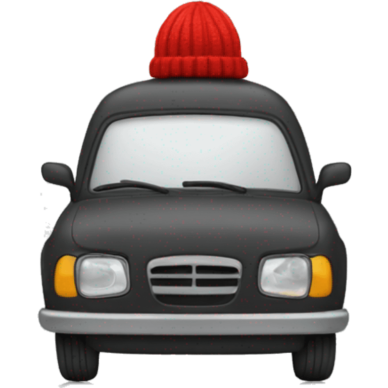 Car with a beanie  emoji