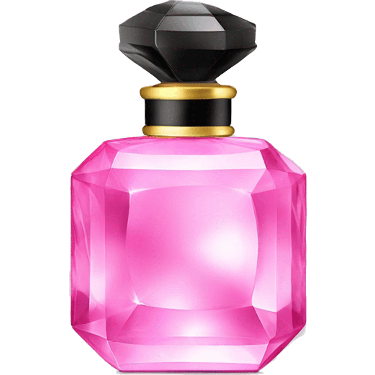 pink crystal perfume bottle with black ribbon display emoji