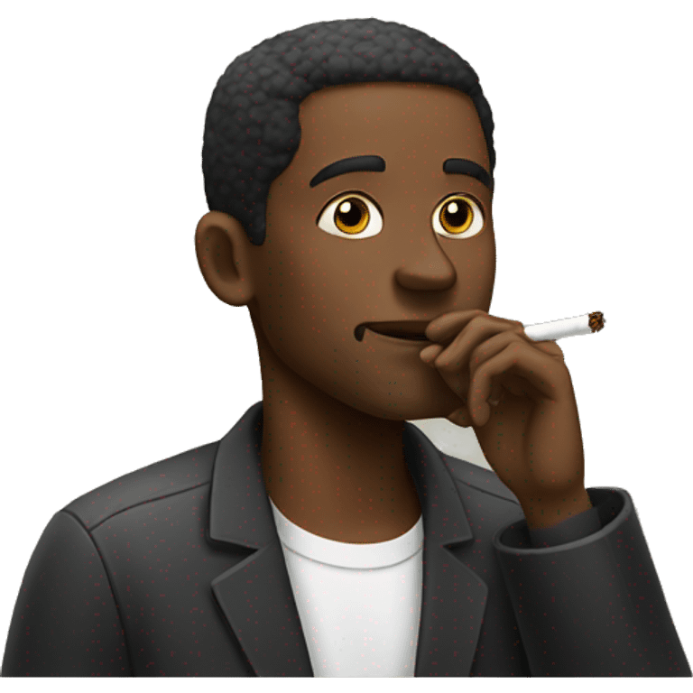 Black man smoking cigarette  emoji