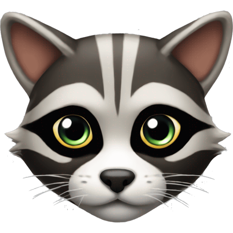 Cat head raccoon body emoji