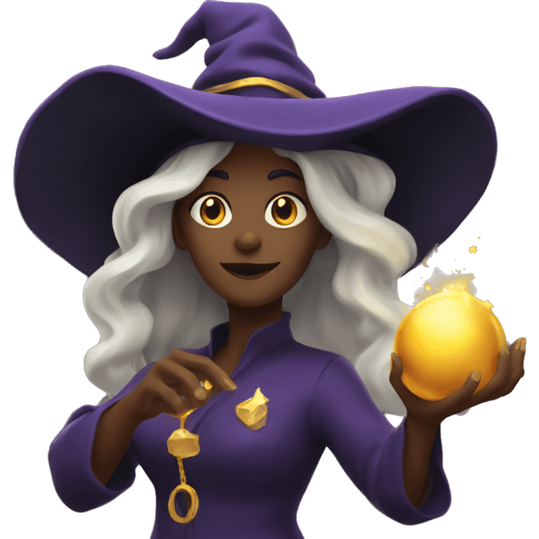 witch doing gold spell emoji