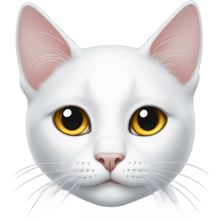 White cat with 2 black Points on Head emoji