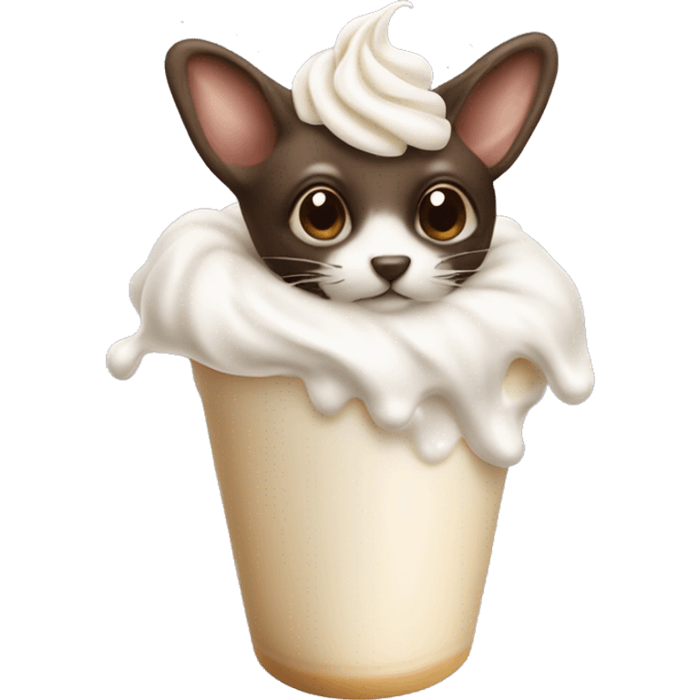 Milk Martin with whipped cream on top and a bow around the stem emoji