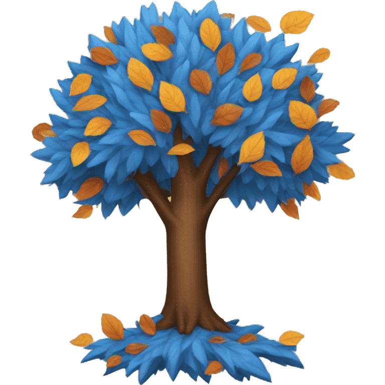 Autumn tree with blue leaves emoji