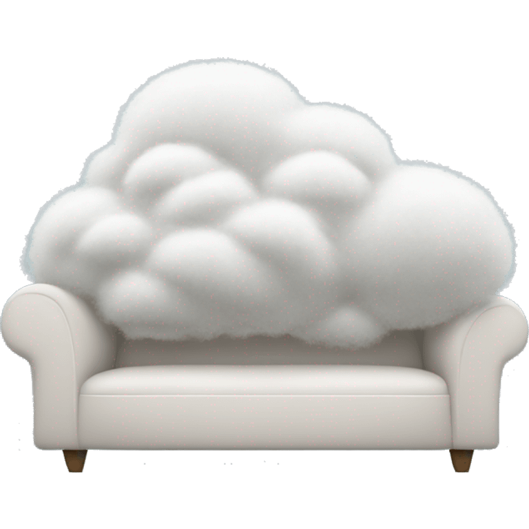 A fluffy cloud shaped like a couch with a tiny person snoozing on it, complete with little "zzz" symbols floating above. emoji