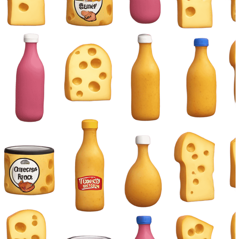 Cheese and chicken of One pink sauce bottle  emoji