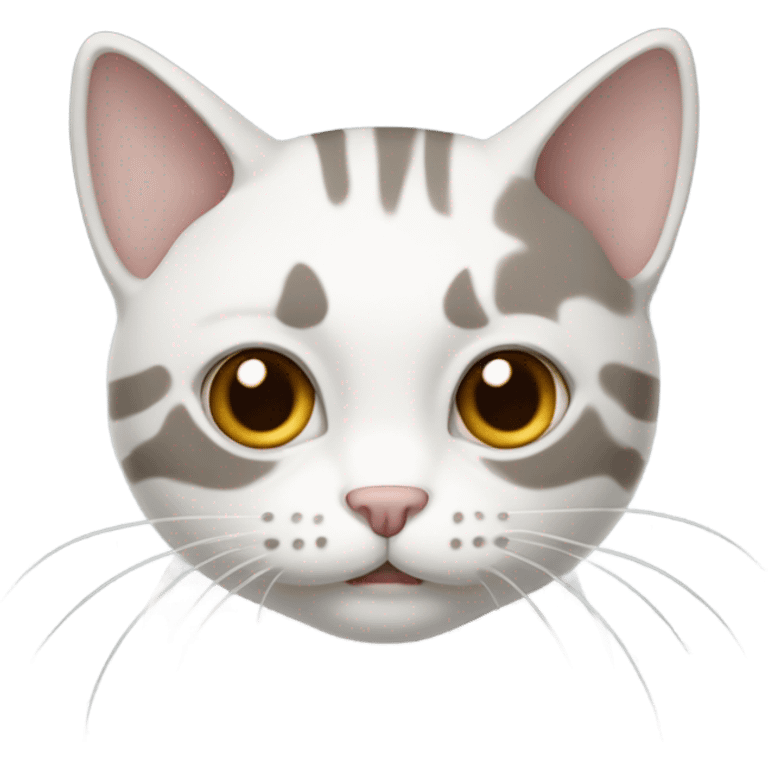 Gato blanco con rayas grises y marrones emoji