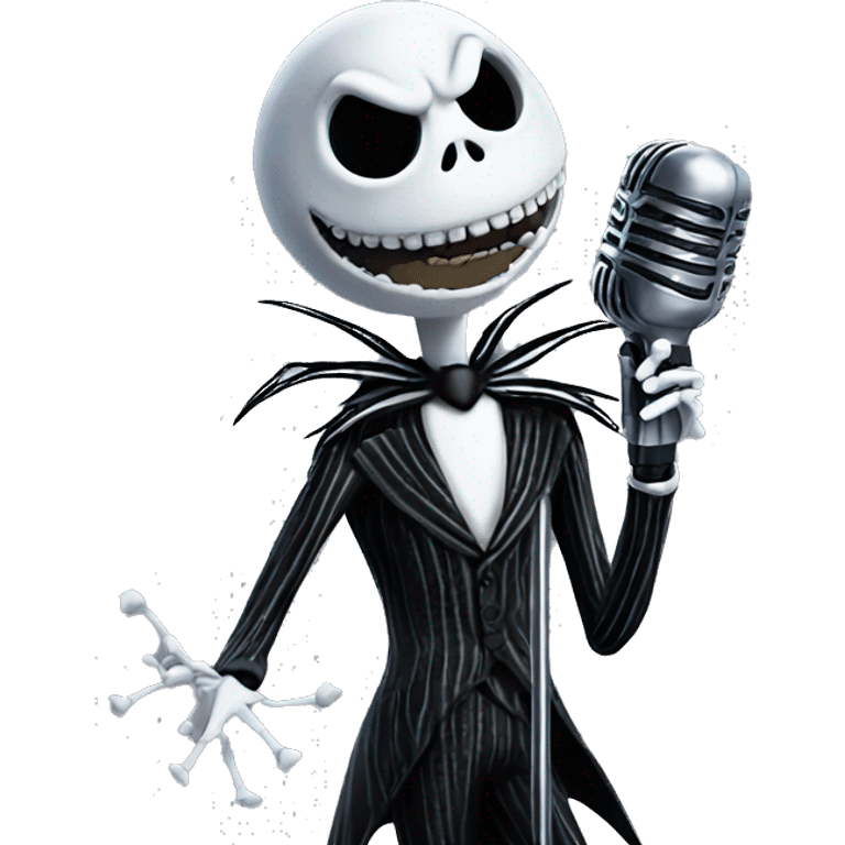 jack skellington singing with microphone  emoji