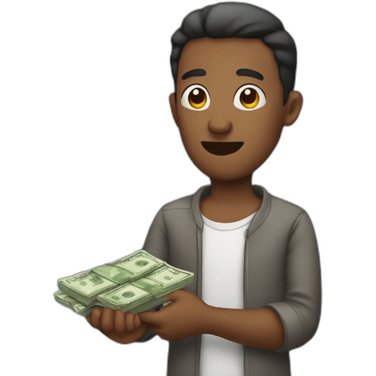 Man holding Money emoji