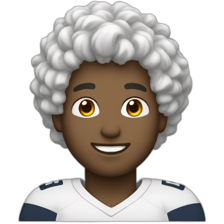 white curly hair football boy linemen emoji