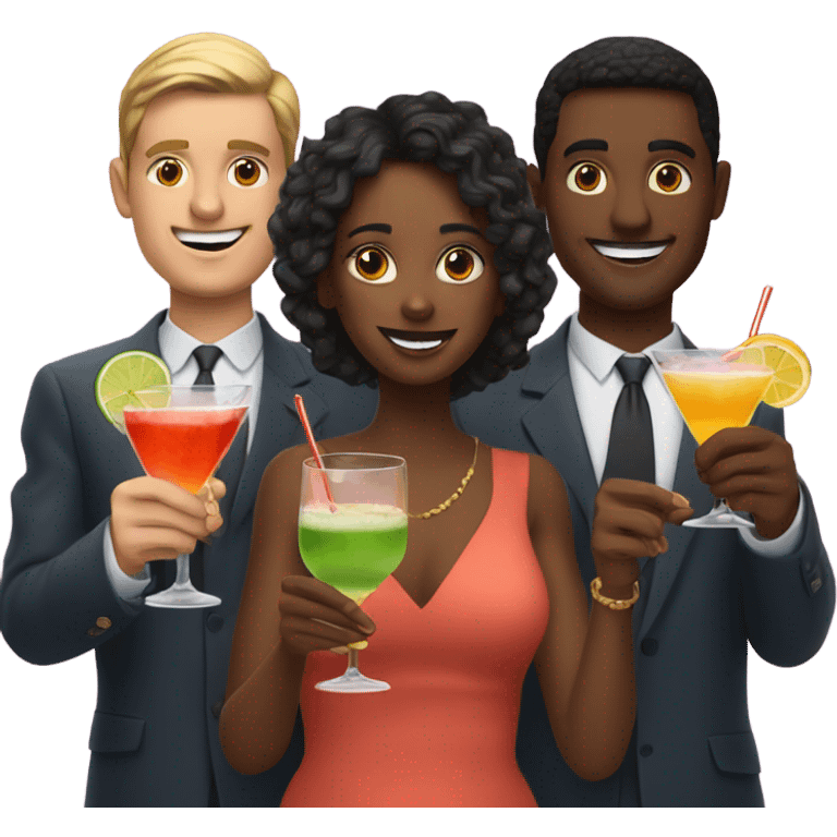 Three cocktails in hands emoji