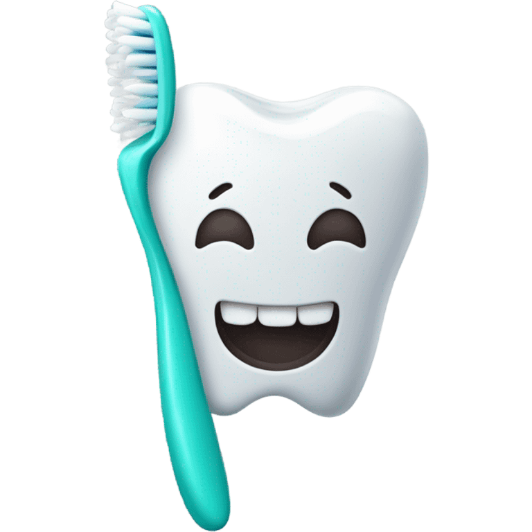 toothbrush and tooth emoji