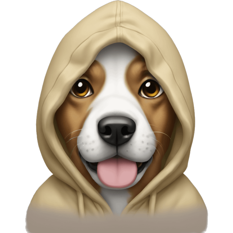 Dog wearing a hoodie emoji