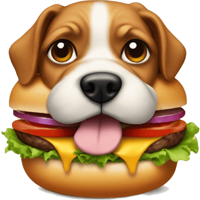 Dog in a burger emoji