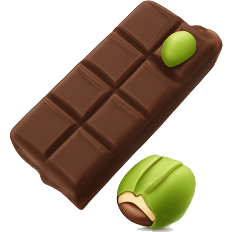 A bar of Dubai chocolate filled with Green pistachio cream emoji