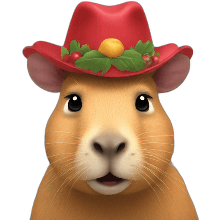 capybara in a festival cap emoji