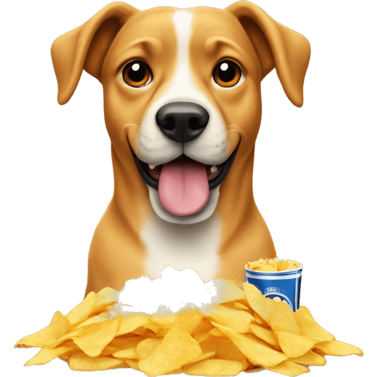 dog with beer and chips  emoji