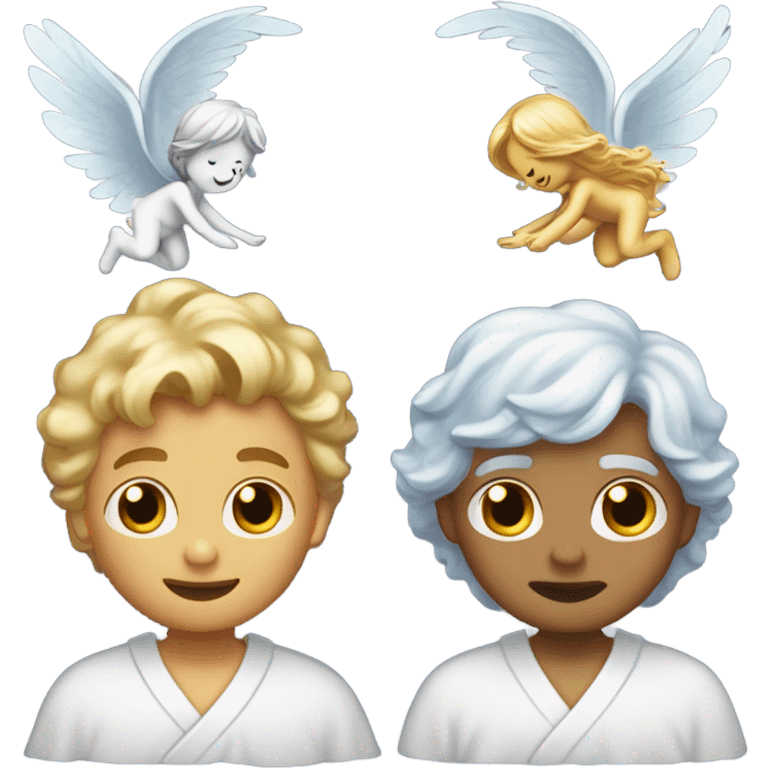 two angels in painting emoji