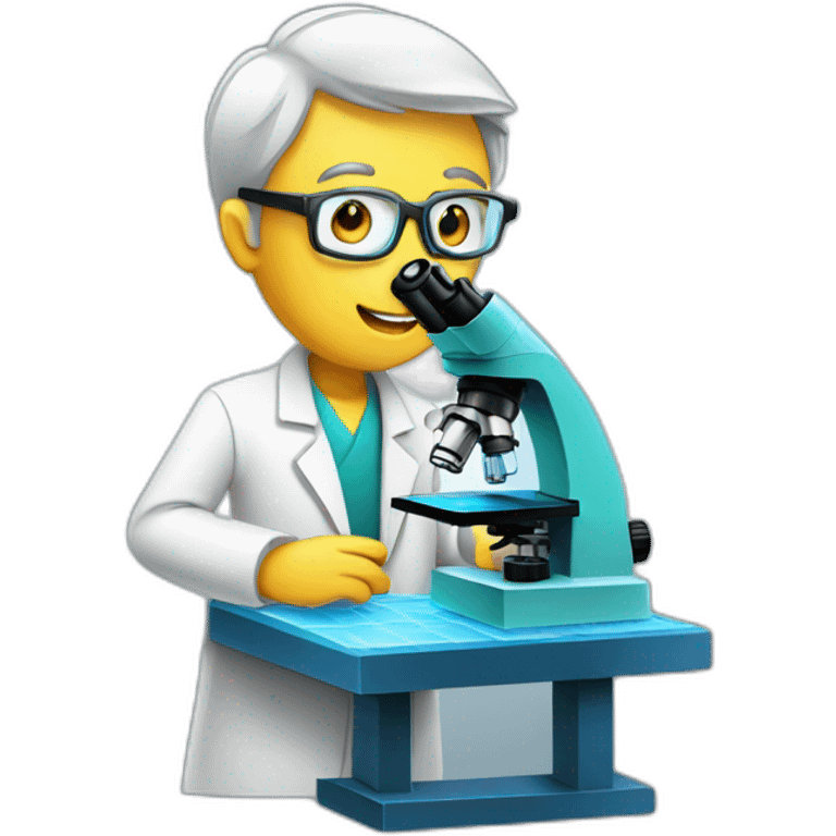 scientist using laser and microscope emoji