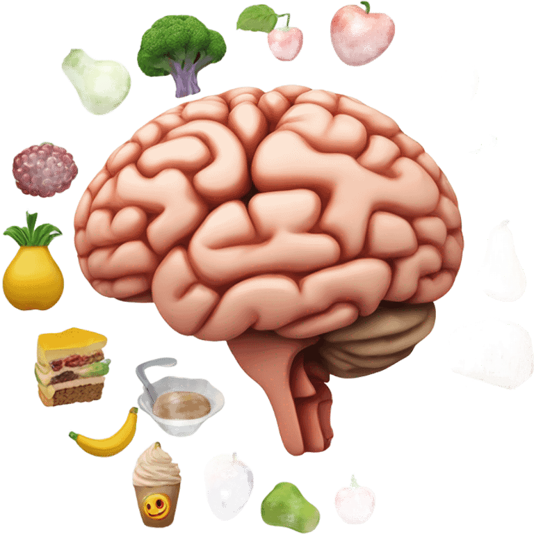 Brain thinking of food emoji