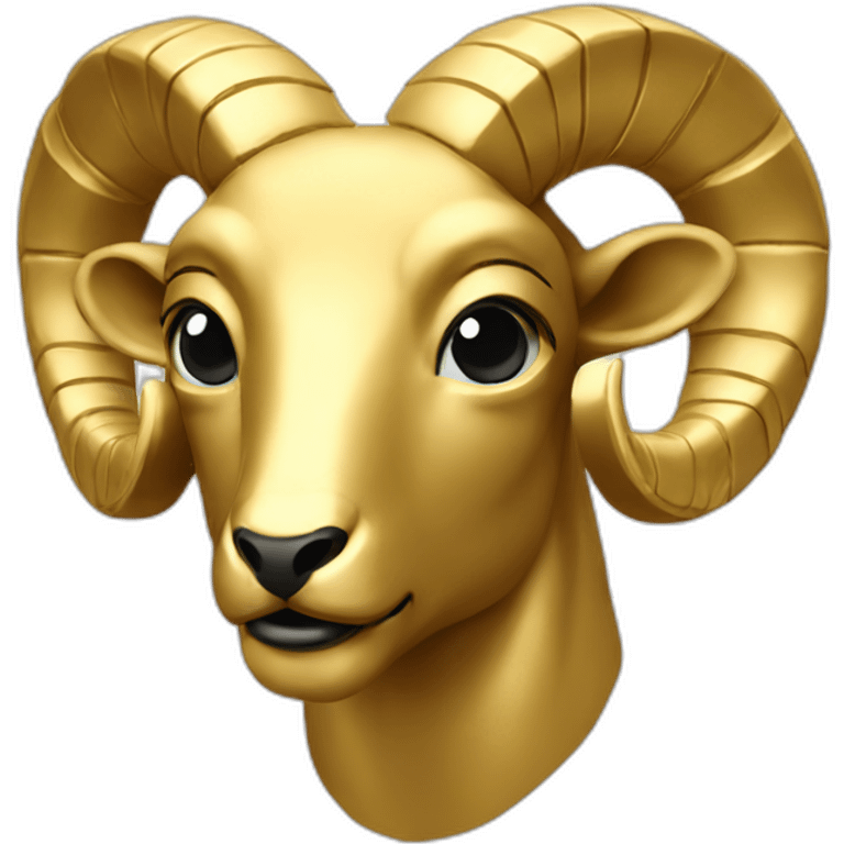 a golden ram statue emoji