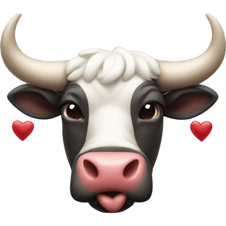 Bull with hearts emoji