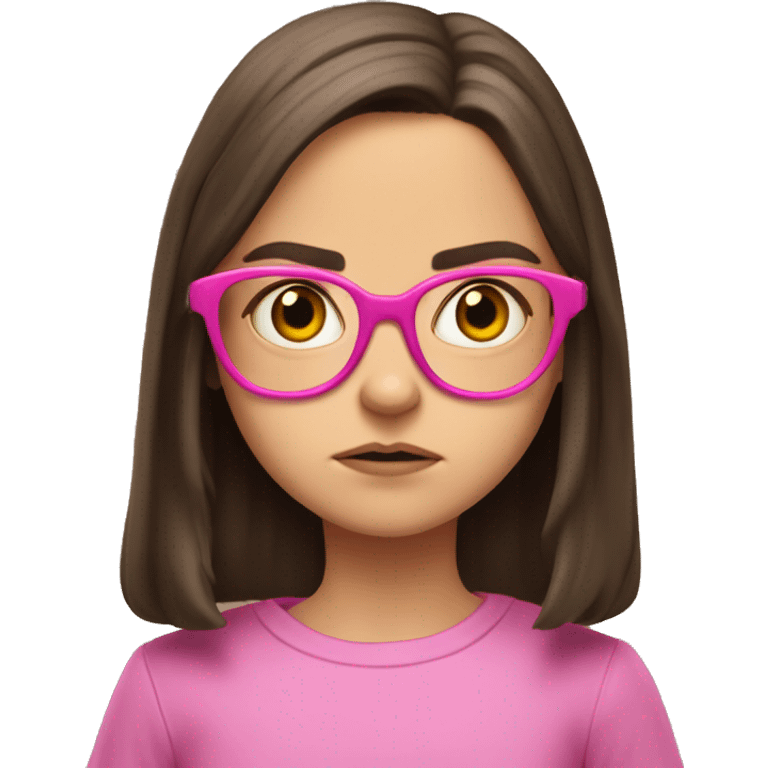 angry  Dafne Keen emoji wears pink glasses emoji