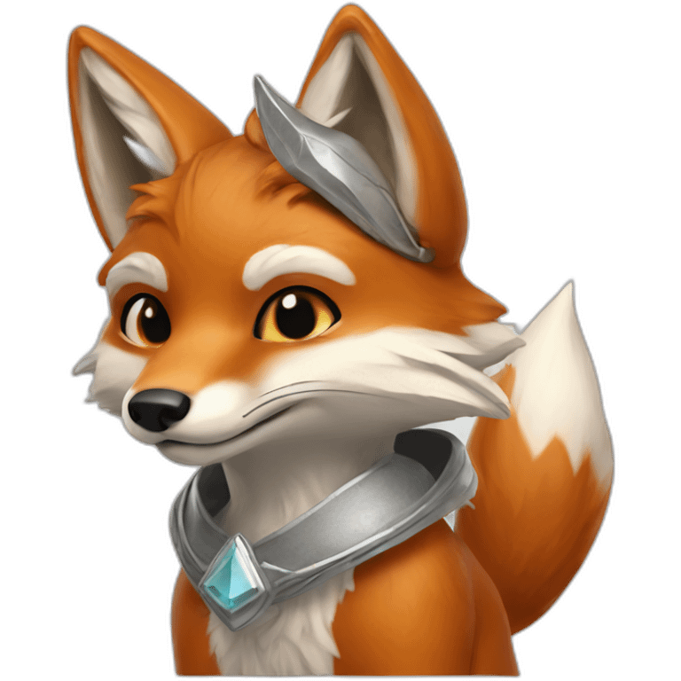 fox with silver tupee emoji