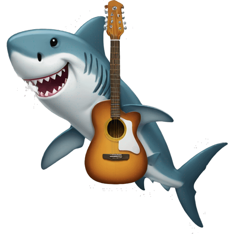 Shark with guitar emoji