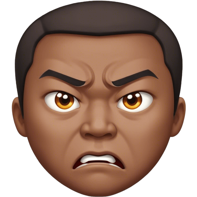 Angry Chinese man with tiny Chinese eyes slanted tiny not open eyes ugly emoji