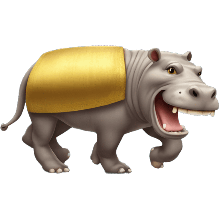 hippopotamus CHASING king tut emoji