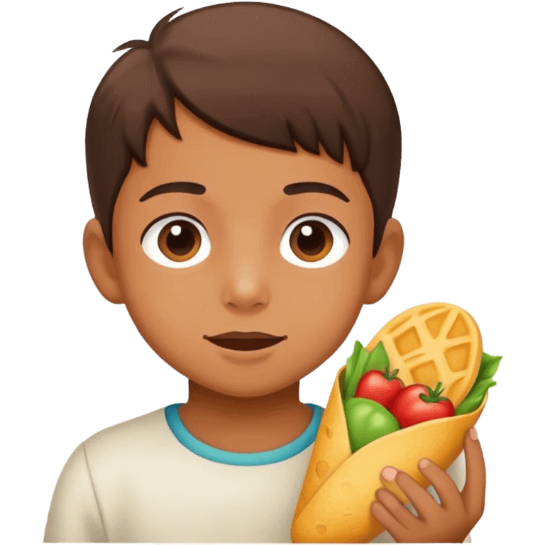 Kid with food emoji