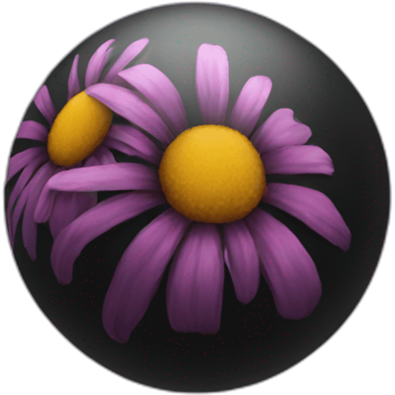 a sphere half flowers half darkness emoji