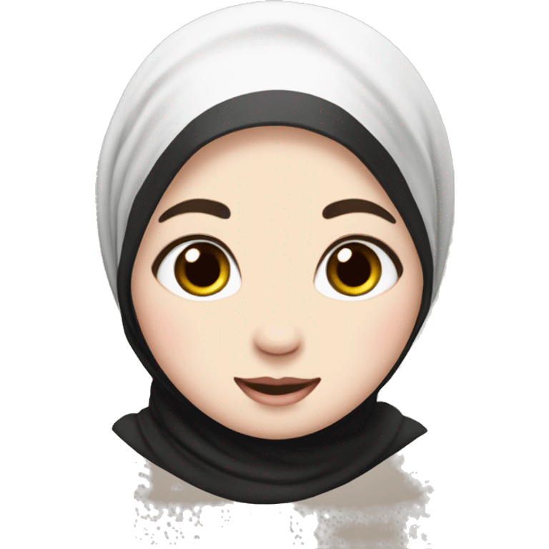 Panda merah sedang memeluk anak perempuan berhijab emoji