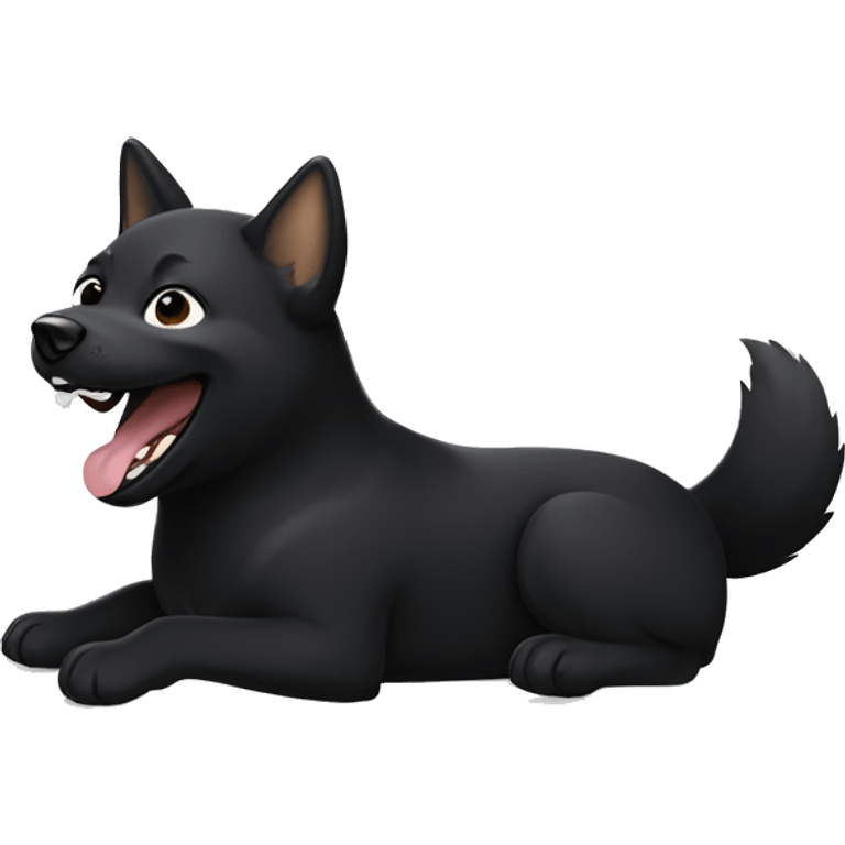 Black Shiba Inu 	rolling on the floor laughing emoji